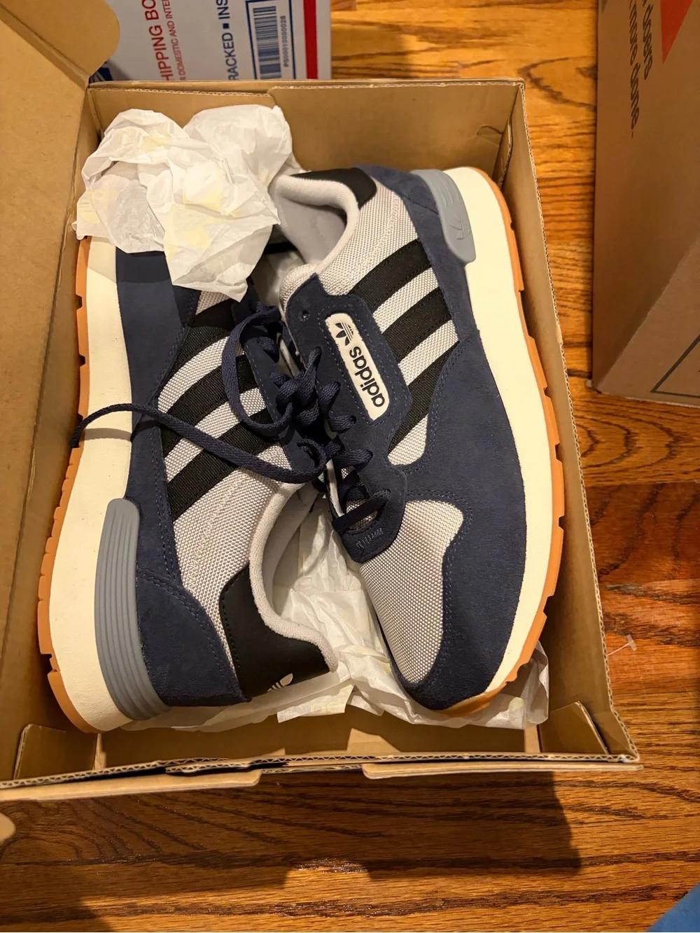 adidas Men's Treziod 2 9M Navy and Gray Retro Runner Sneakers